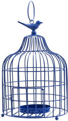 Chumbak Iron Candle Holder(Blue, Pack of 1)