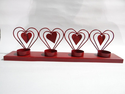 DivineHaat Cast Iron 4 - Cup Tealight Holder(Red, Pack of 1)