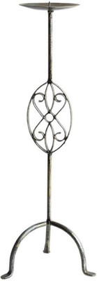 The Decor Mart UL01A Iron Candle Holder(Silver, Pack of 1)