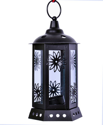 Purpledip Iron Candle Holder(Black, Pack of 1)