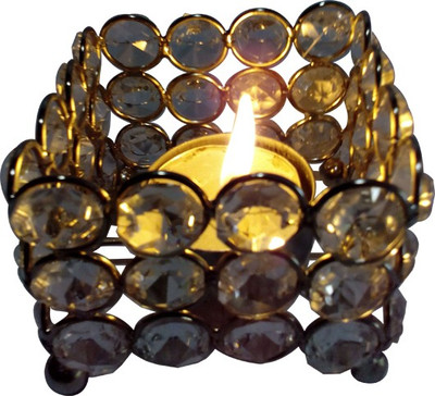 Decor8 Iron 1 - Cup Candle Holder(Silver, Pack of 1)