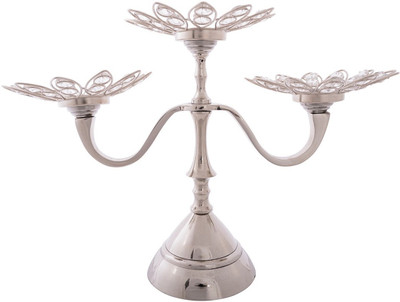 eCraftIndia Shimmering Flower Shape Crystal 3 - Cup Tealight Holder(White, Silver, Pack of 1)
eCraftIndia Shimmering Flower Shape Crystal 3 - Cup Tealight Holder(White, Silver, Pack of 1)