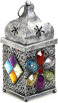 Aapno Rajasthan Cast Iron 1 - Cup Tealight Holder(Silver, Pack of 1)