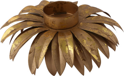Giftadia 2608 Iron Tealight Holder Set(Gold, Pack of 1)