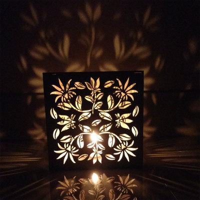 Trends on Wall Wooden Tealight Holder Set(Grey, Pack of 1)