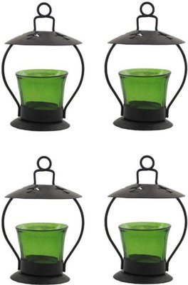 Craft Art India Iron Candle Holder(Green, Pack of 4)