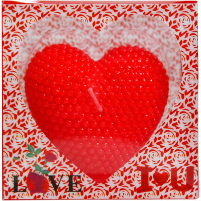 Bling N Beads Heart shaped Candle(Red, Pack of 1)
