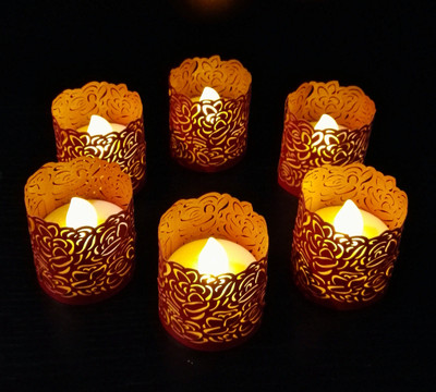 WhitePavo Flickering LED TeaLight - Yellow Flame with Red Rose Designer Paper Votive Wraps and Candle(Yellow, Pack of 6)
WhitePavo Flickering LED TeaLight - Yellow Flame with Red Rose Designer Paper Votive Wraps and Candle(Yellow, Pack of 6)