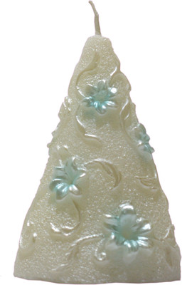 Candangel Flower Cone02 Candle(White, Purple, Pack of 1), Purple;white