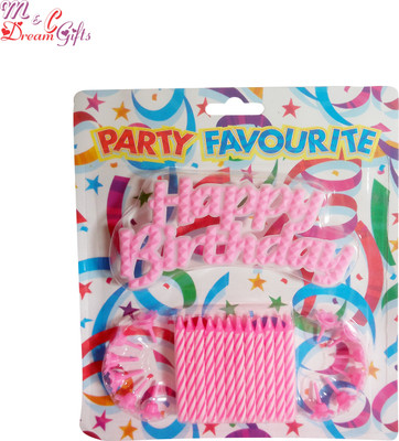M&C Dream Gifts Pink Birthday Candle Candle(Pink, Pack of 1)