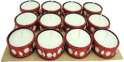 MH Lac Candle(Red, Pack of 12)