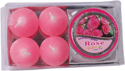 DCH Scented Rose Candle(Pink, Pack of 1)