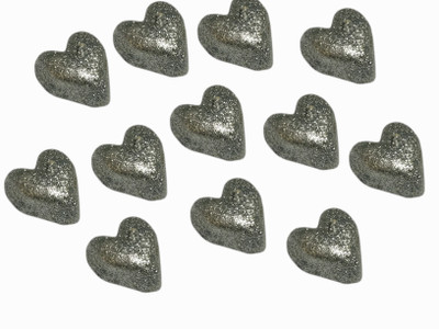 Fuzone HEART Candle(Silver, Pack of 12)