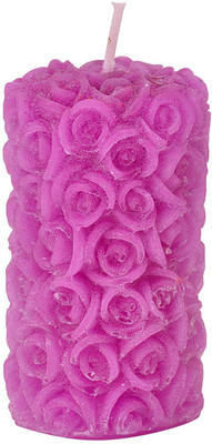 Starlight Candles Flower Pillar Cl 01 Candle(Purple, Pack of 1)