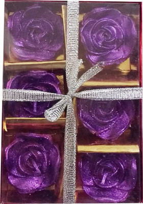 Shopjinie Floating Rose Pack Candle(Purple, Pack of 6)