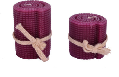 Scrafts CN01516PRAS Aromatic 4" Rnd Texture Candle(Purple, Pack of 2)