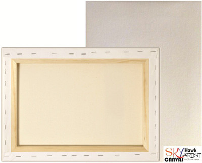 Skyhawk 18" X 18" Cotton Medium Grain Pre Stretched Canvas (Set of 2)(White)