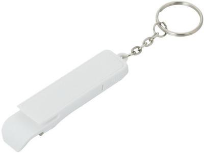Gadge KEYCHAIN WITH BOTTLE OPENER, PULL TAB OPENER AND MOBILE STAND (white) Key Chain(White)