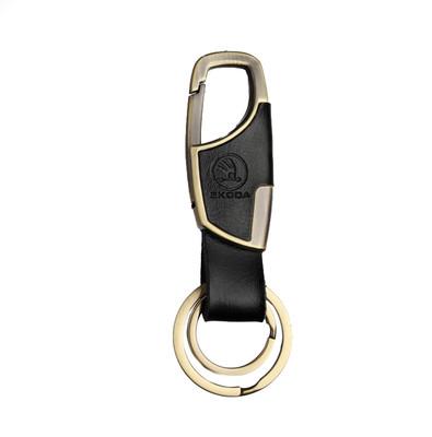 Techpro Metal Golden Colour Skoda Locking Key Chain(Multicolor)