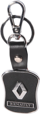 Oyedeal Renault Faux Leather Metal RT01 Locking Key Chain(Black)