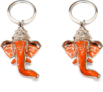 City Choice Combo of Orange Ganesha Face Key Chain(Orange)