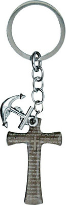 U R God Jesus Cross Metal Key Chain(Black, Silver)