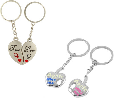 Anishop Tue Love You Heart & miss You Apple Couple Combo Metal Key Chain(Silver) 
Anishop Tue Love You Heart & miss You Apple Couple Combo Metal Key Chain(Silver)