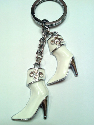 City Choice High Heel White Shoe Key Chain(Silver)