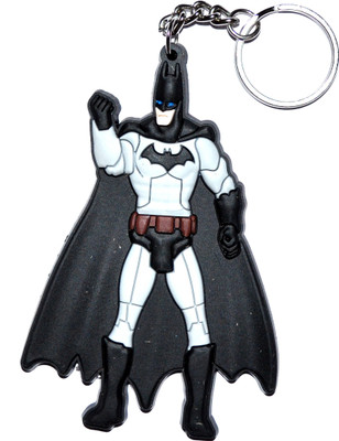 Pin to Pen Batman Rubber Keychain Key Chain(Multicolor)