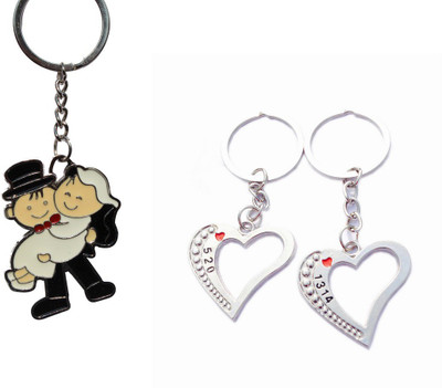 CTW Cute Romantic Couple & Love You Double Heart Combo Valentine Gift Key Chain(Silver)
CTW Cute Romantic Couple & Love You Double Heart Combo Valentine Gift Key Chain(Silver)