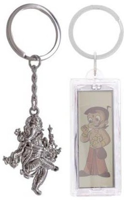 Rashi Traders Ganpati & Bhim Solar Key Chain(Silver)