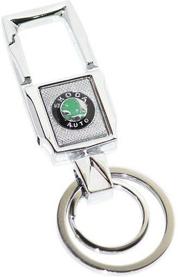 Aura SKODA AUTO FULL METAL IMPORTED HOOK Locking Key Chain(Multicolor)