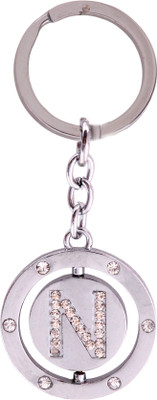 Zeroza Alphabet Letter N LN01 Key Chain(Silver)