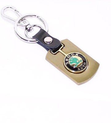 Aura Skoda Auto Imported Metal Key Chain(Gold)
