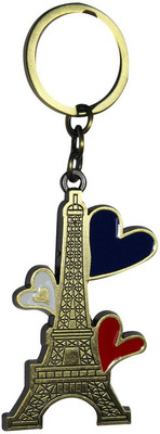 CTW Effiel Tower Love heart Key Chain(Gold)