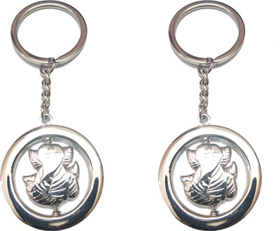 City Choice Combo of Revolving Ganesha Key Chain(Silver)