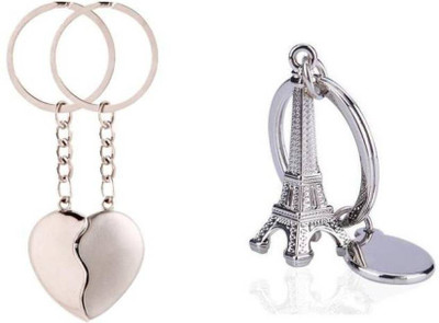 confident Broken Heart and Eiffiel Tower Key Chain(Multicolor)