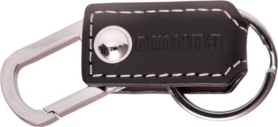 Dealfinity Omuda Faux Leather Metal DKYCN1462 Locking Key Chain(Black)