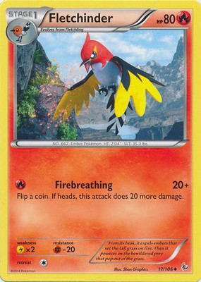 Pokemon Fletchinder (17) Xy Flashfire(Orange)