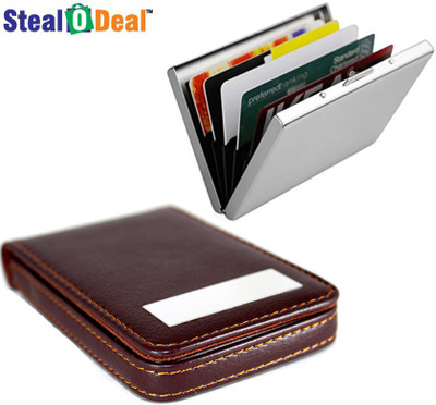 Stealodeal Brown Top Leather Steel With Plain Metal 20 Card Holder(Set of 2, Brown)
Stealodeal Brown Top Leather Steel With Plain Metal 20 Card Holder(Set of 2, Brown)