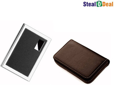 Stealodeal Full Brown Leather With Black Metal 15 Card Holder(Set of 2, Brown, Black)
Stealodeal Full Brown Leather With Black Metal 15 Card Holder(Set of 2, Brown, Black)