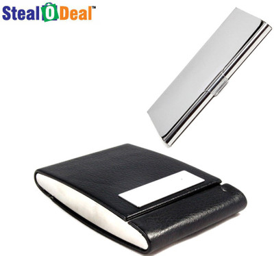 Stealodeal Black double sided open Steel With Stainless Steel 30 Card Holder(Set of 2, Black)
Stealodeal Black double sided open Steel With Stainless Steel 30 Card Holder(Set of 2, Black)