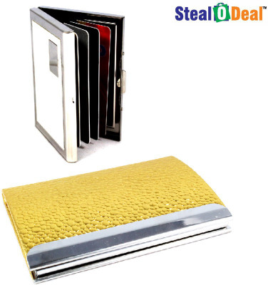 Stealodeal Women Gold Pebble Textured Metal With White Metal 20 Card Holder(Set of 2, Gold)
Stealodeal Women Gold Pebble Textured Metal With White Metal 20 Card Holder(Set of 2, Gold)