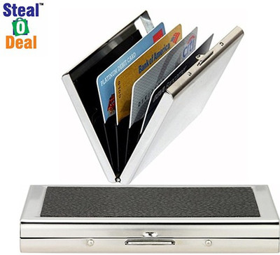 Stealodeal Black Piece Leather With Plain Metal 6 Card Holder(Set of 2, Black, Silver)
Stealodeal Black Piece Leather With Plain Metal 6 Card Holder(Set of 2, Black, Silver)