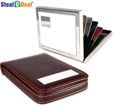 Stealodeal Brown Top Leather Steel With White Metal 20 Card Holder(Set of 2, Brown)
Stealodeal Brown Top Leather Steel With White Metal 20 Card Holder(Set of 2, Brown)