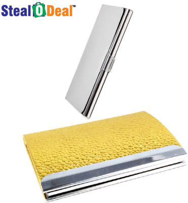 Stealodeal Women Gold Pebble Textured Metal With Stainless Steel 20 Card Holder(Set of 2, Gold)
Stealodeal Women Gold Pebble Textured Metal With Stainless Steel 20 Card Holder(Set of 2, Gold)