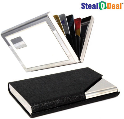 Stealodeal Black Glossy Cut Textured Steel With White Metal 20 Card Holder(Set of 2, Black)
Stealodeal Black Glossy Cut Textured Steel With White Metal 20 Card Holder(Set of 2, Black)