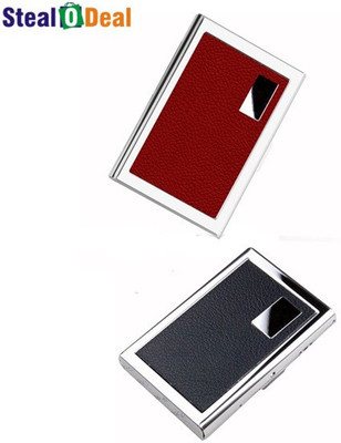 Stealodeal Leather Piece Stainless Steel Black and Red 6 Card Holder(Set of 2, Red, Black)
Stealodeal Leather Piece Stainless Steel Black and Red 6 Card Holder(Set of 2, Red, Black)