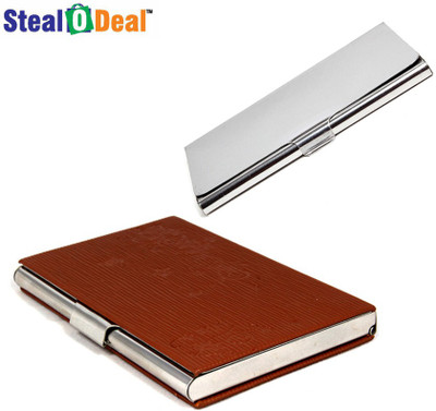 Stealodeal Brown Textured Design Steel With Stainless Steel 15 Card Holder(Set of 2, Brown)
Stealodeal Brown Textured Design Steel With Stainless Steel 15 Card Holder(Set of 2, Brown)