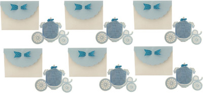 Crack of Dawn Crafts Invitation Card(Blue, Pack of 6)